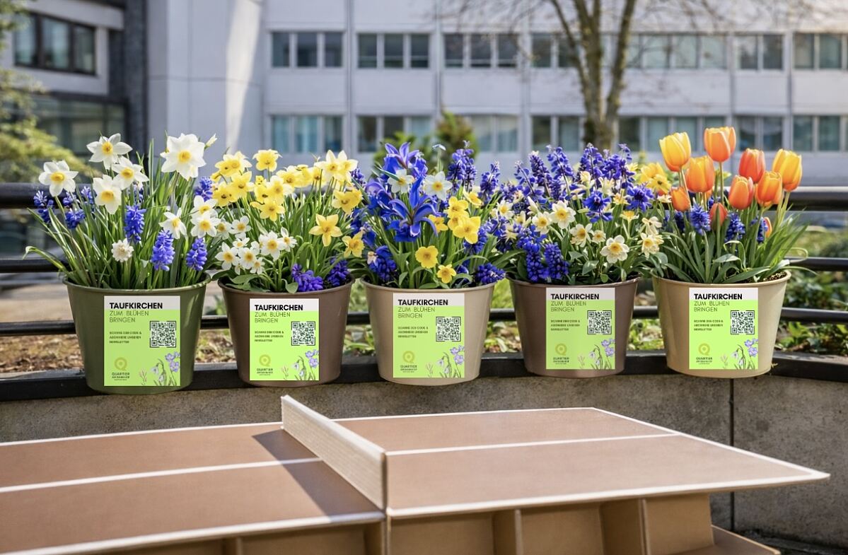 Blumentöpfe Quartier am Bahnhof