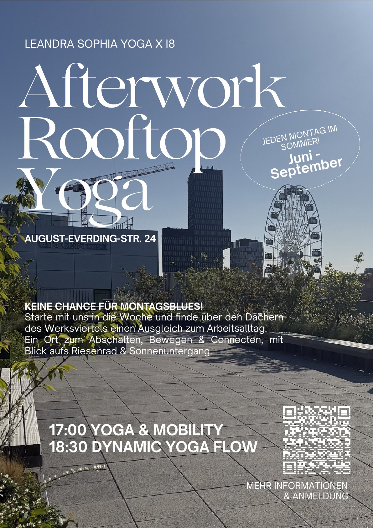 Afterwork Yoga auf der Dachterasse des i8