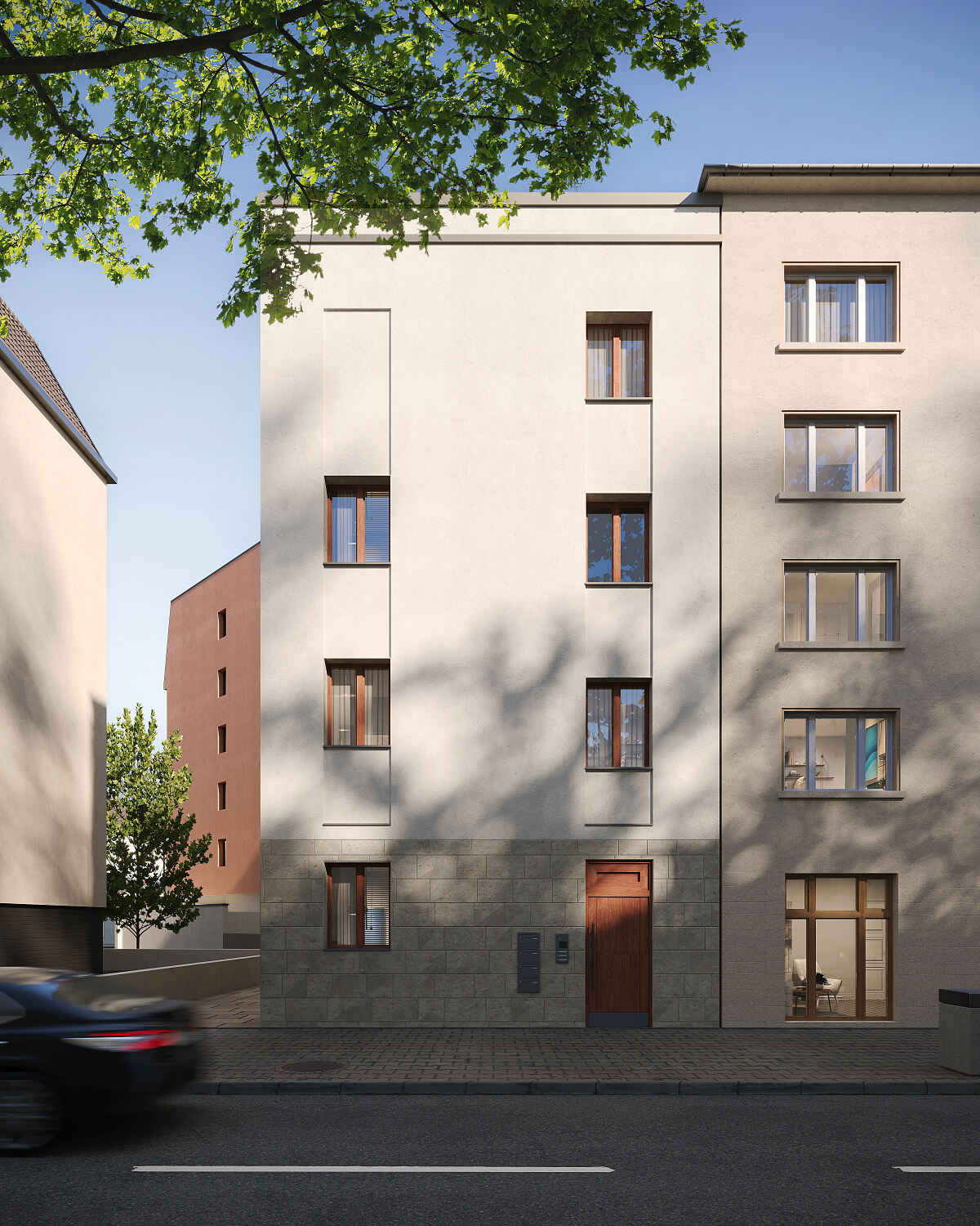 Visualisierung Haus C des Projekts NUMO in Sachsenhausen der City 1 Group