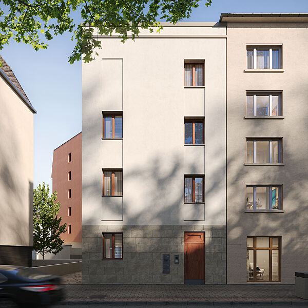 Visualisierung Haus C des Projekts NUMO in Sachsenhausen der City 1 Group