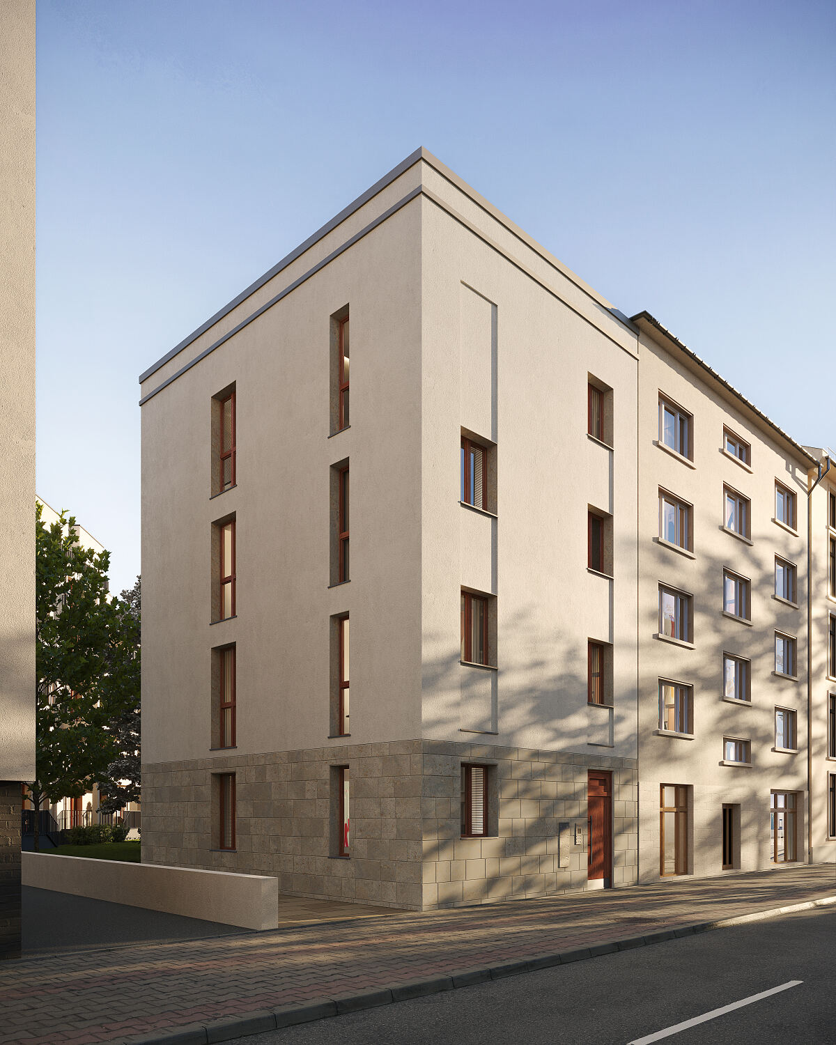 Visualisierung Haus C des Projekts NUMO in Sachsenhausen der City 1 Group