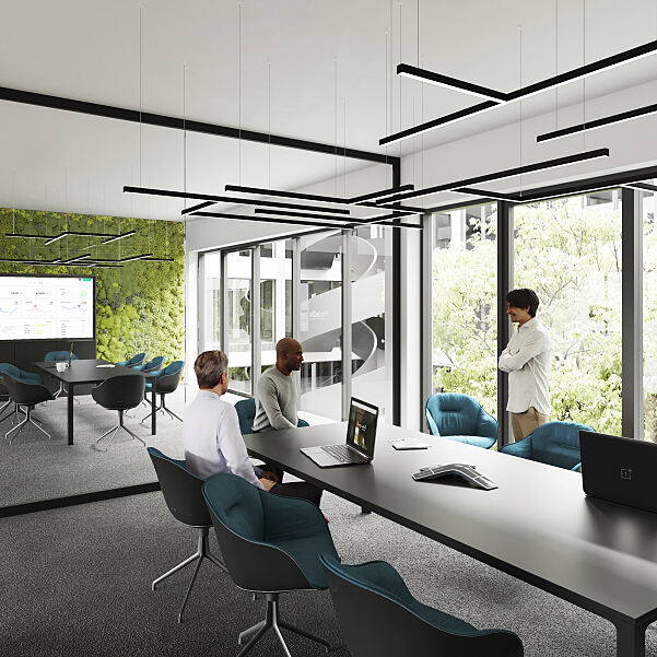 Ob Einzelbüro oder Meetingraum: Im ersten Immune Office gehen Gesundheit, Design und Aufenthaltsqualität dank Digitalisierung Hand in Hand.
