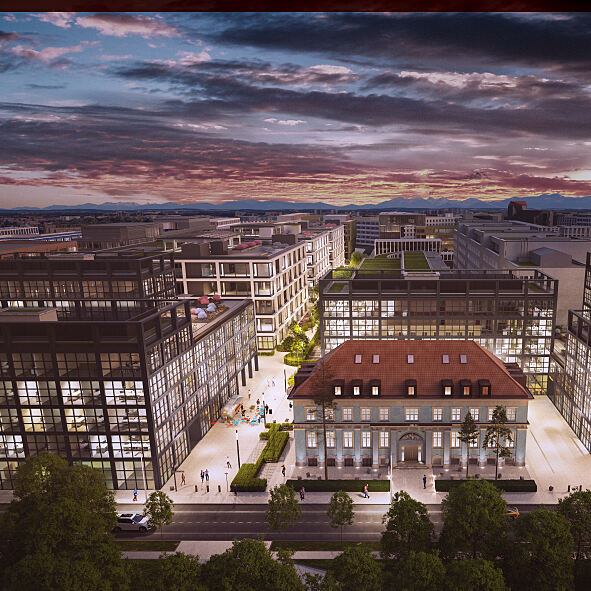 Mit dem i1 bis i10 entsteht auf dem iCampus im Werksviertel bis 2028 Münchens größtes zusammenhängendes Büroquartier.