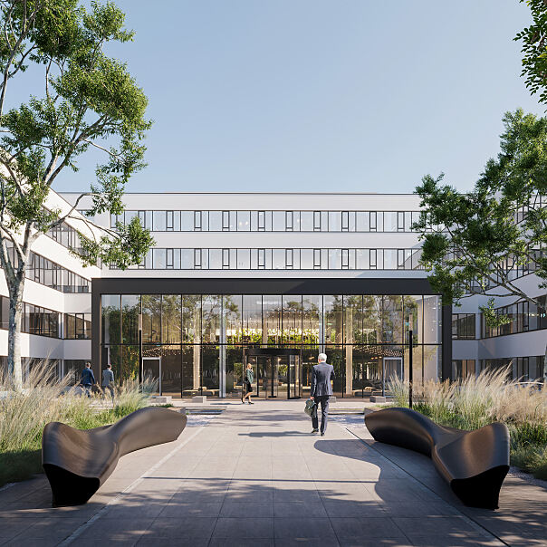 Das Entrée: So soll das erste Immune Office nach Fertigstellung aussehen.