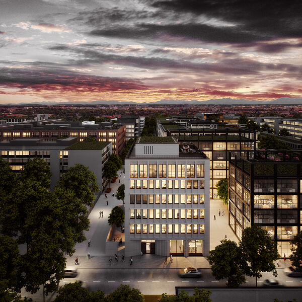 Mit seiner andersartigen Architektur stellt das i4 ein besonderes Highlight auf dem iCampus im Werksviertel dar.
