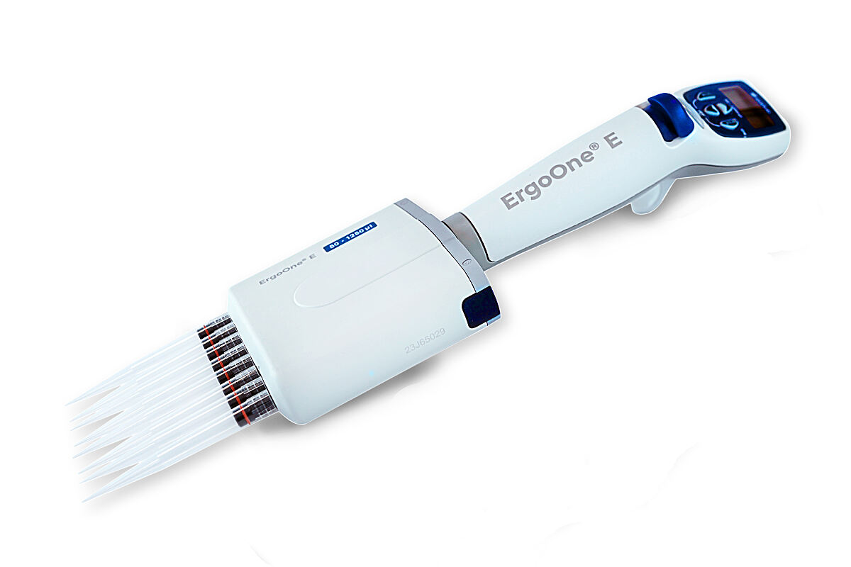 The new electronic ErgoOne® E 8 channel pipette, 50 – 1250 µl 