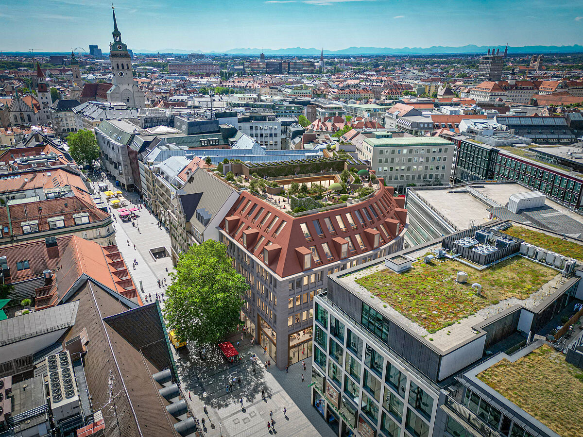 Neues Gesicht für die Münchner Innenstadt: Das ehemalige C&A-Gebäude wird zum innovativen Mixed-Use-Objekt AIM_Kaufingerstr. 13