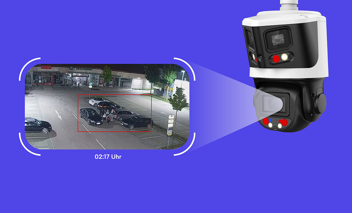 Online-Bild: Das KI-gestützte Flächenmonitoring von Wemolo erkennt in Echtzeit unerwünschte Aktivitäten auf Parkflächen – etwa nächtliche Gruppenbildungen oder Vandalismus – und erstellt automatisch dokumentierte Alerts für das Facility Management.
