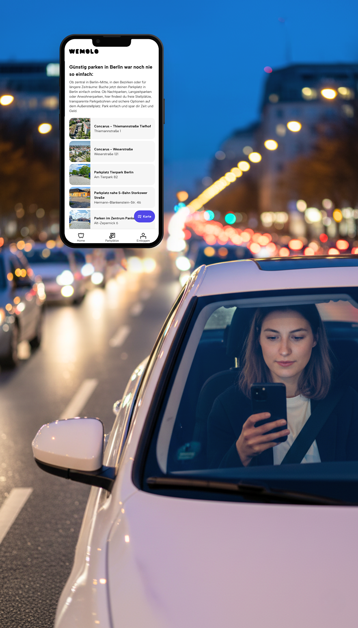 Berliner:innen können sich ab sofort bei Getränke Hoffmann Filialen einen Anwohnerparkplatz buchen.