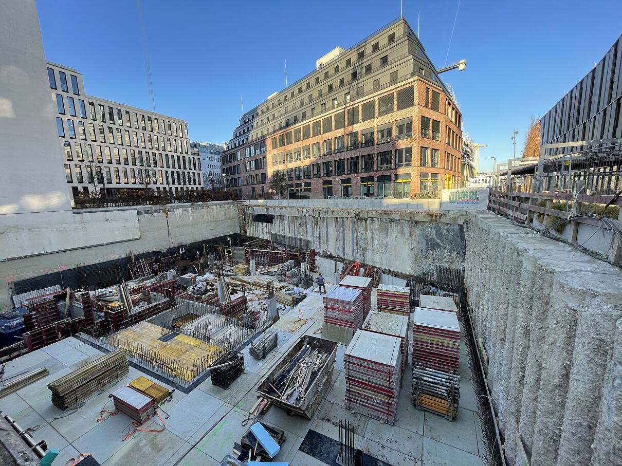 Büroneubau MONACO Baustelle im Werksviertel 