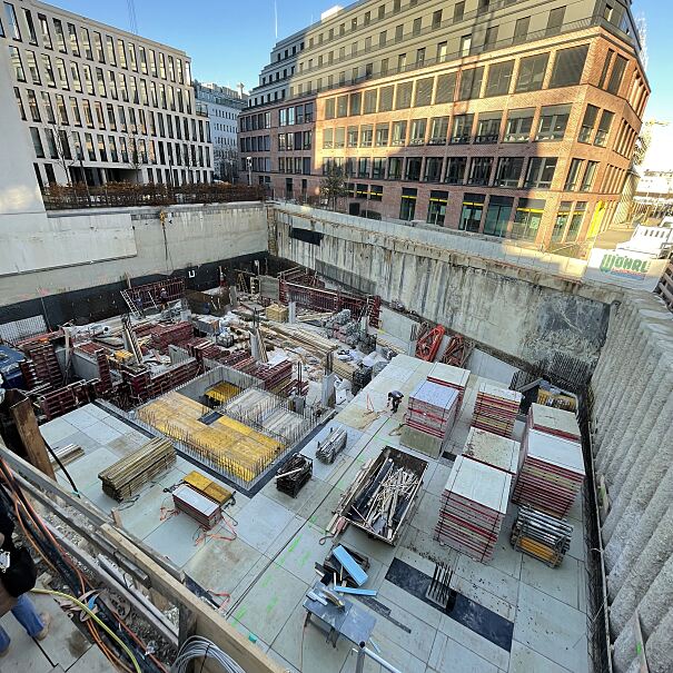 Büroneubau MONACO Baustelle im Werksviertel 